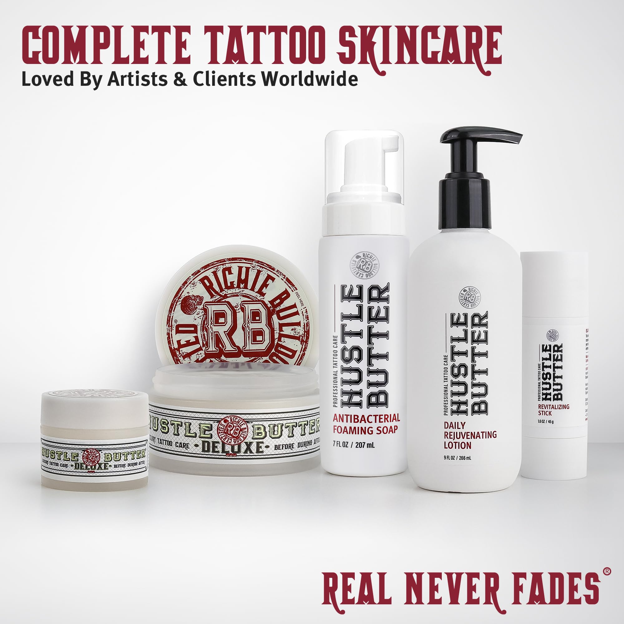 Hustle Bubbles safe-for-skin focus on fresh tattoos during healing.