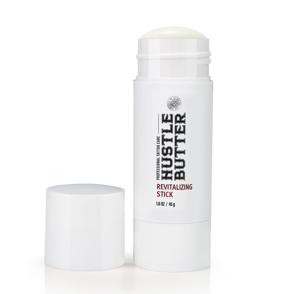 Hustle Butter Deluxe tattoo-aftercare-stick packaging for travel readiness