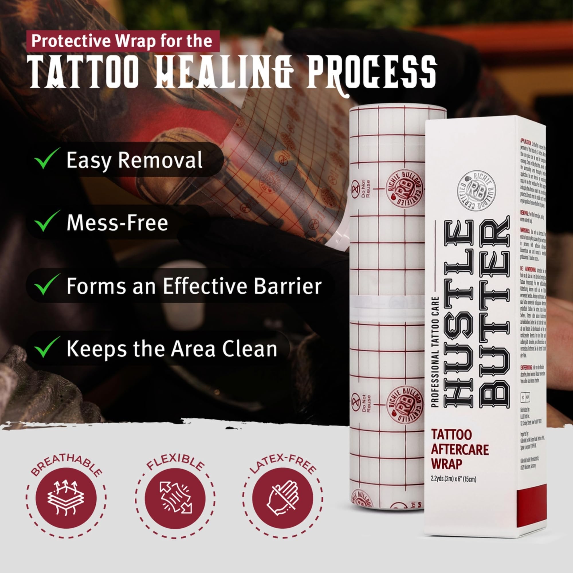 Hustle Butter Tattoo Aftercare-feel highlights soothing texture for comfortable recovery.