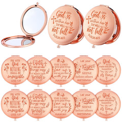 Huwena rose-gold-compact-mirror for travel and on-the-go makeup touch-ups