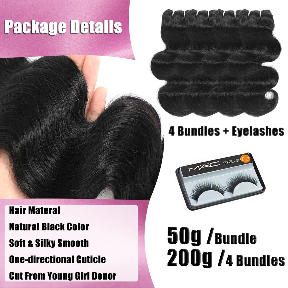 HVN-KVVM body wave bundles natural black color blends with most hair shades.