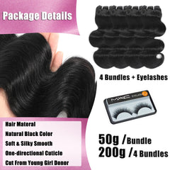 HVN-KVVM body wave bundles natural black color blends with most hair shades.