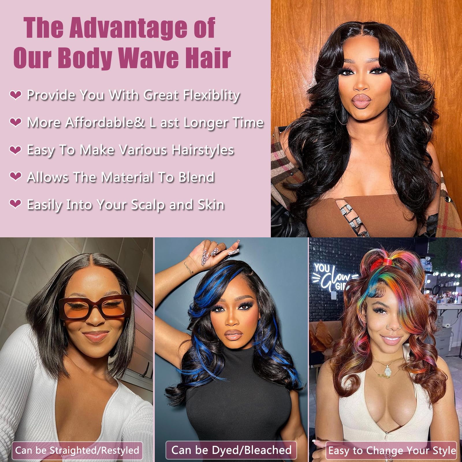 HVN-KVVM body wave bundles 12 inches add balanced fullness and movement.