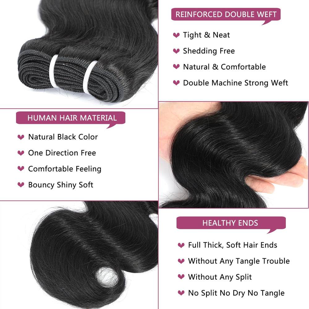 HVN-KVVM body wave bundles texture reveals bouncy, shiny, tangle-free surface.