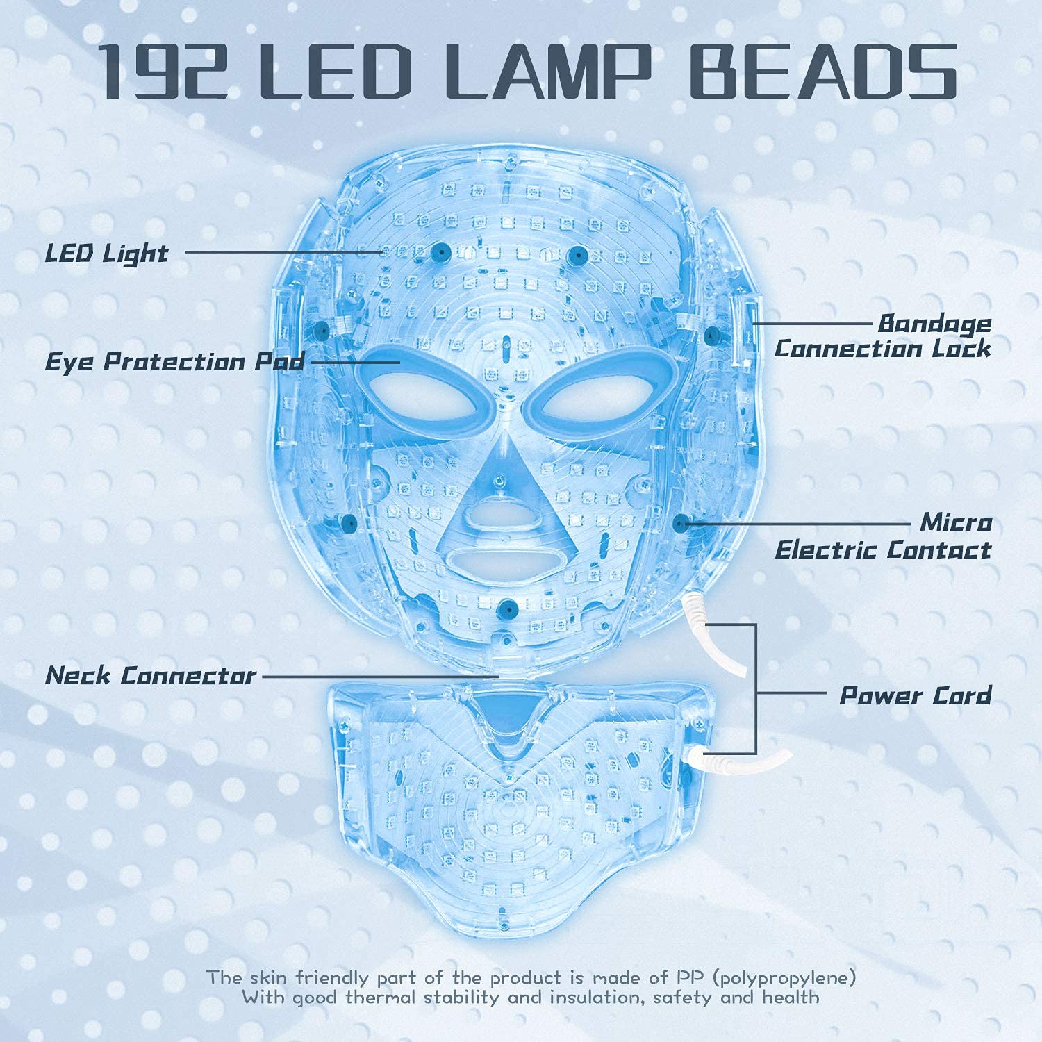 HXDZFX LED mask soft-material close-up displaying comfortable, skin-friendly design