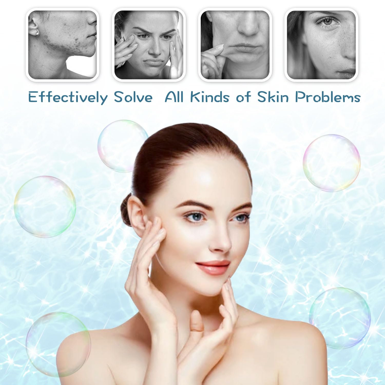 HXDZFX LED facial light therapy mask worn on face demonstrating at-home complexion care