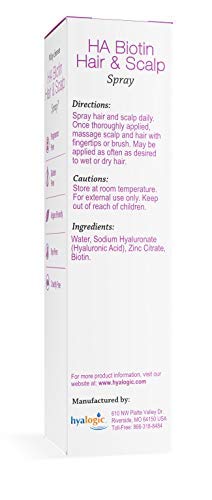 Damp hair with Hyalogic Biotin Volumizing Hair Spray shows fuller appearance.