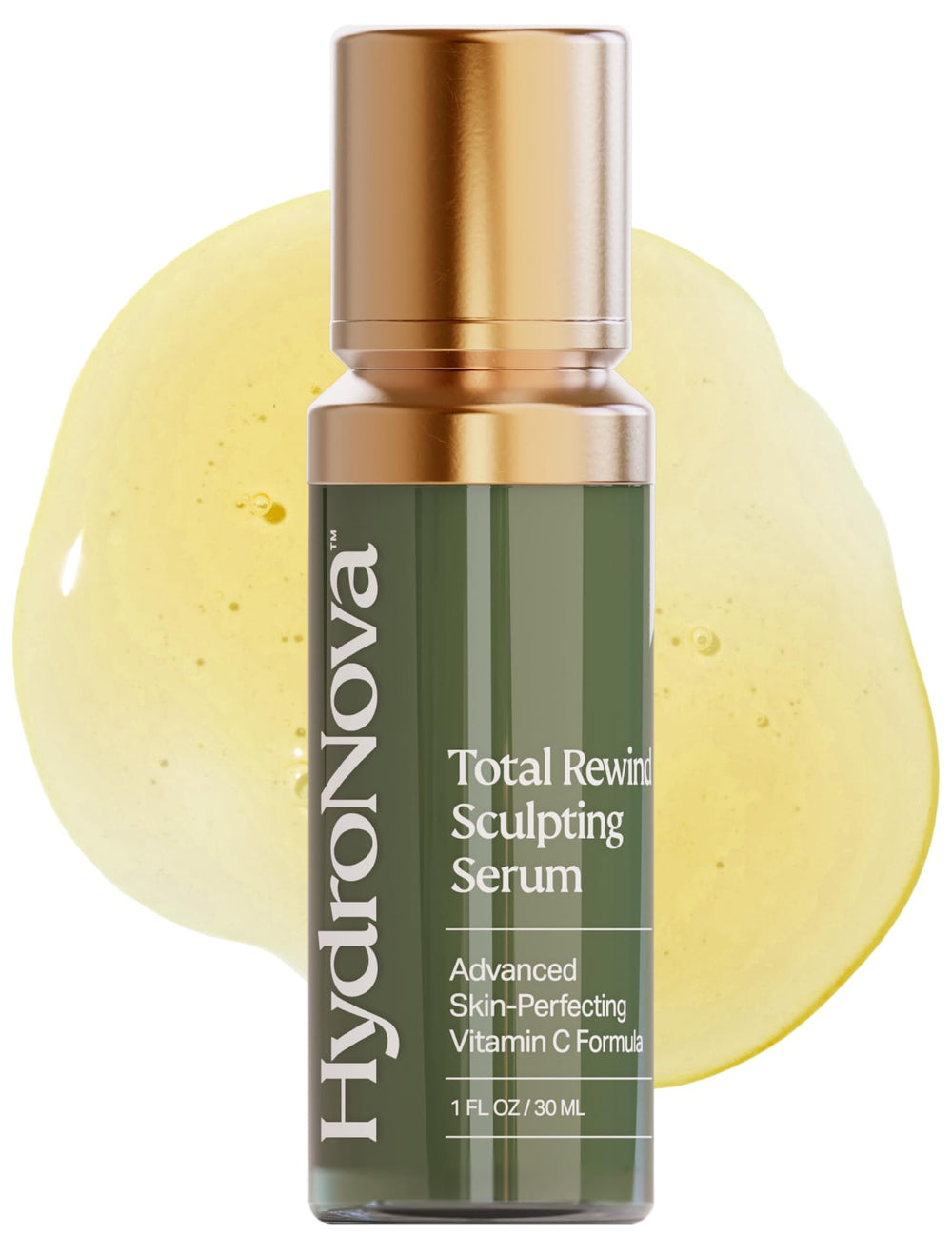 HYDRONOVA Total Rewind Serum bottle closeup for premium skincare routine