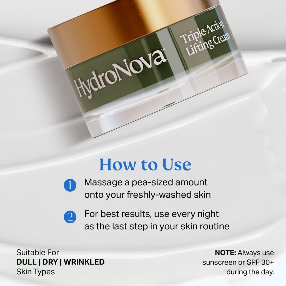 HYDRONOVA face-cream-texture-closeup captures luxurious nighttime hydration