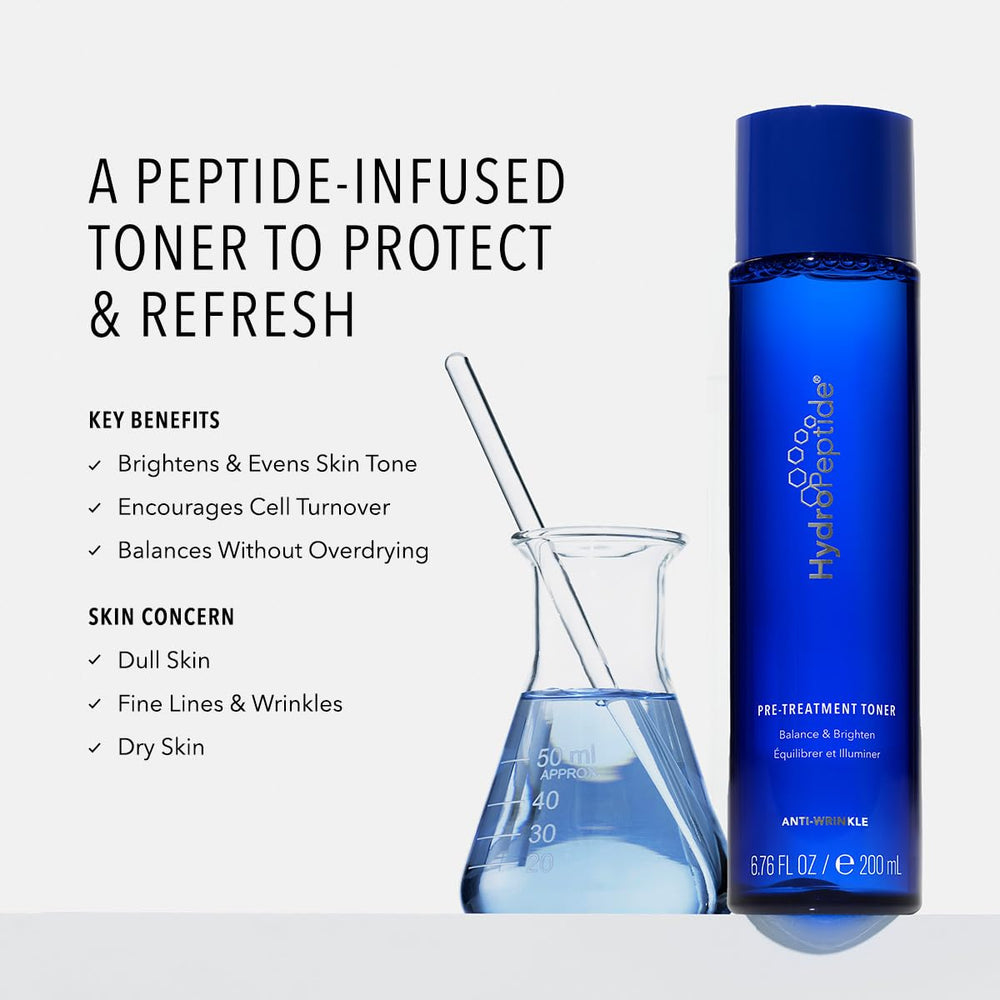 HydroPeptide Pre-Treatment Toner pump showcases clean, efficient dispensing for daily use
