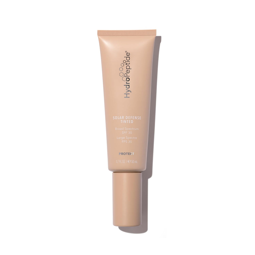HydroPeptide Solar Defense tinted moisturizer bottle with SPF 30 for daily sun protection