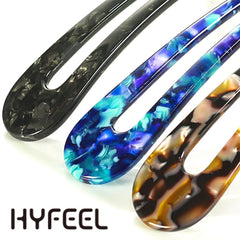 HYFEEL chignon pins closeup highlight glossy, snag-free finish for polished updos.