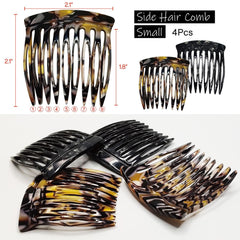 HYFEEL hair side combs black-onyx teeth detail highlights sturdy cellulose acetate styling