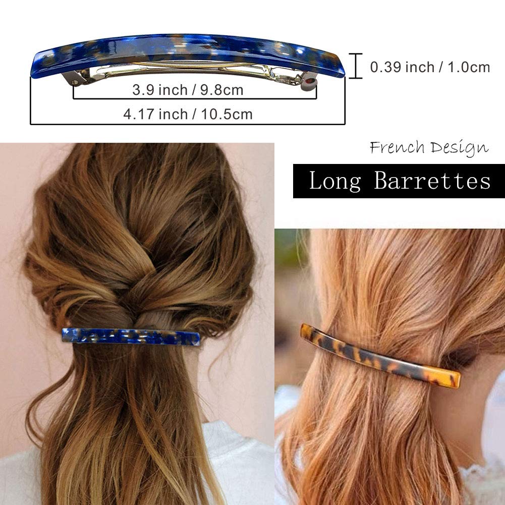 HYFEEL long French barrette in dark tortoise shell for elegant styling.