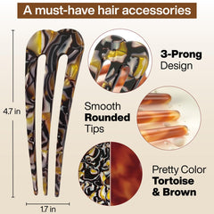 HYFEEL U-shaped hair pin closeup showing durable cellulose acetate construction
