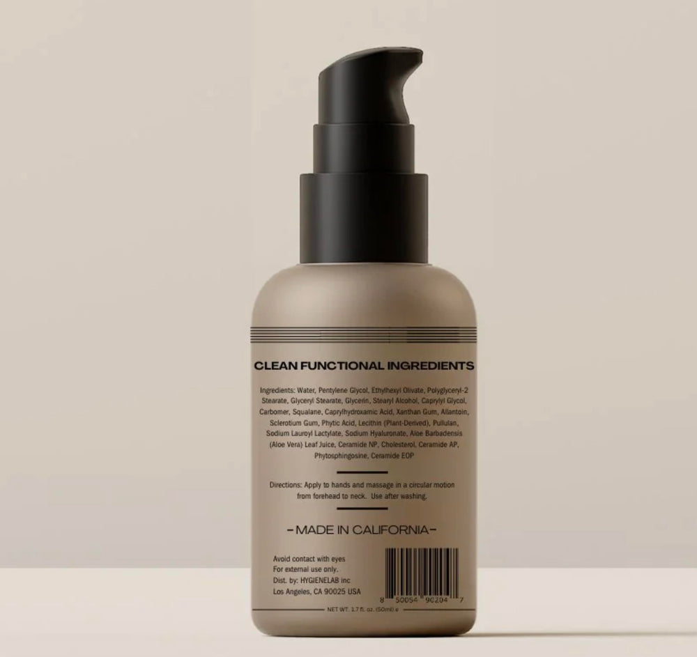 HygieneLab Face Moisturizer aloe vera leaf juice soothes irritation.