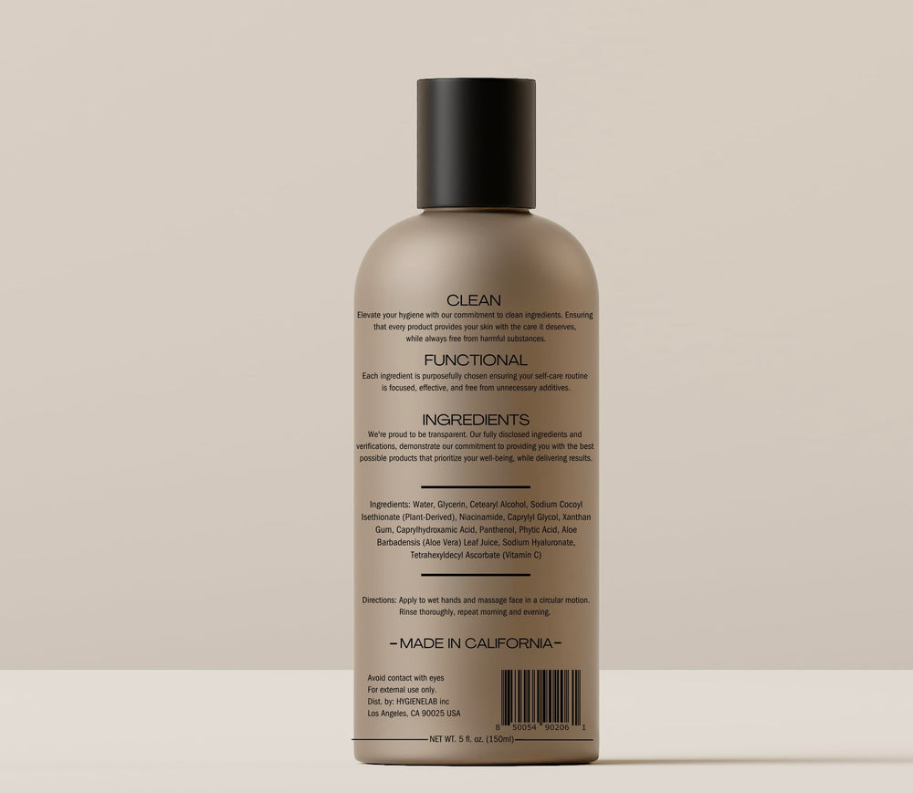 HygieneLab fragrance-free bottle emphasizes irritation-free cleansing