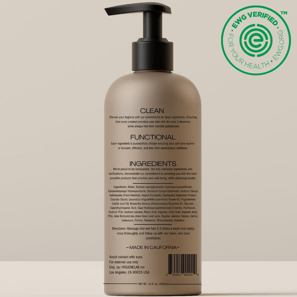 HygieneLab Mens Shampoo Panthenol and essential oils — nourishes and revitalizes hair.