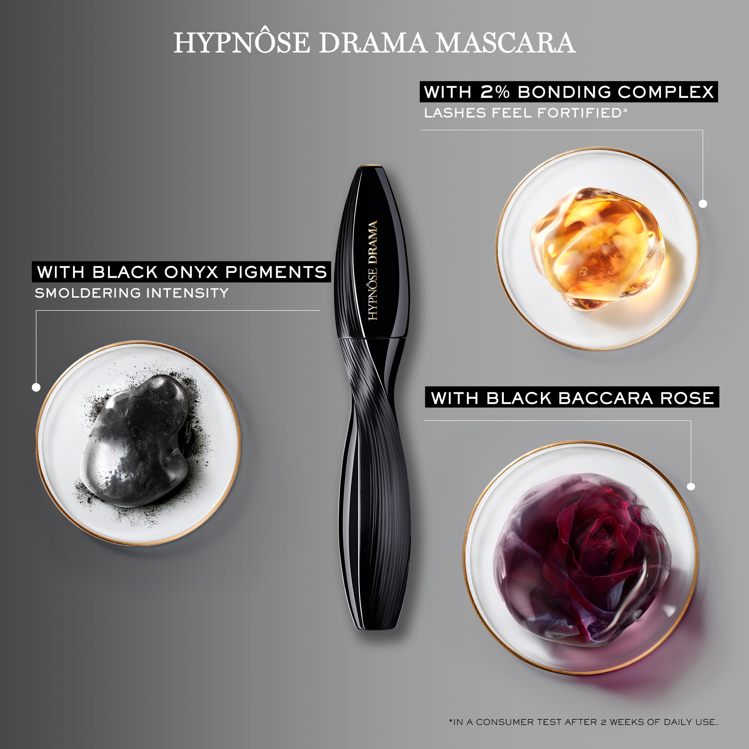 Lancôme Hypnôse Drama Extreme mascara smudge-proof finish on lashes.