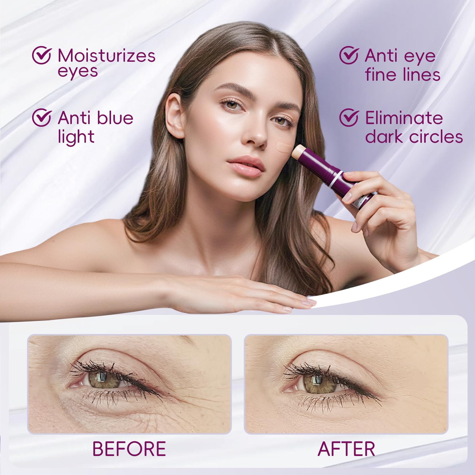 Hypoaled Cementerre rose-red balm stick application glides smoothly for refreshed eyes and lips.