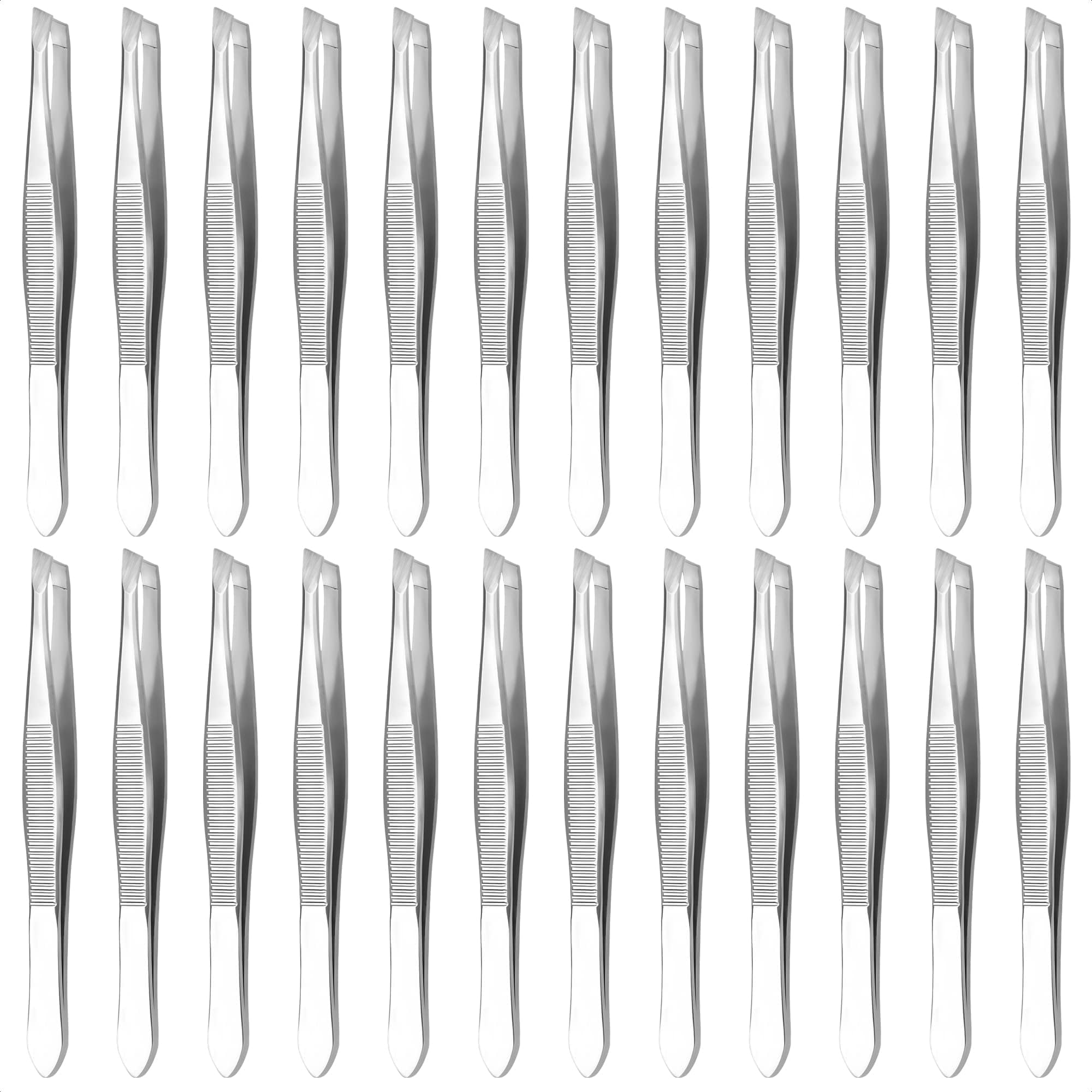 HYQO tijeras mini de 24 piezas en acero inoxidable para cejas con precisión duradera.