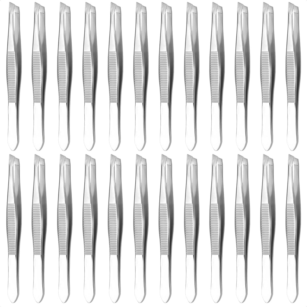 HYQO tijeras mini de 24 piezas en acero inoxidable para cejas con precisión duradera.