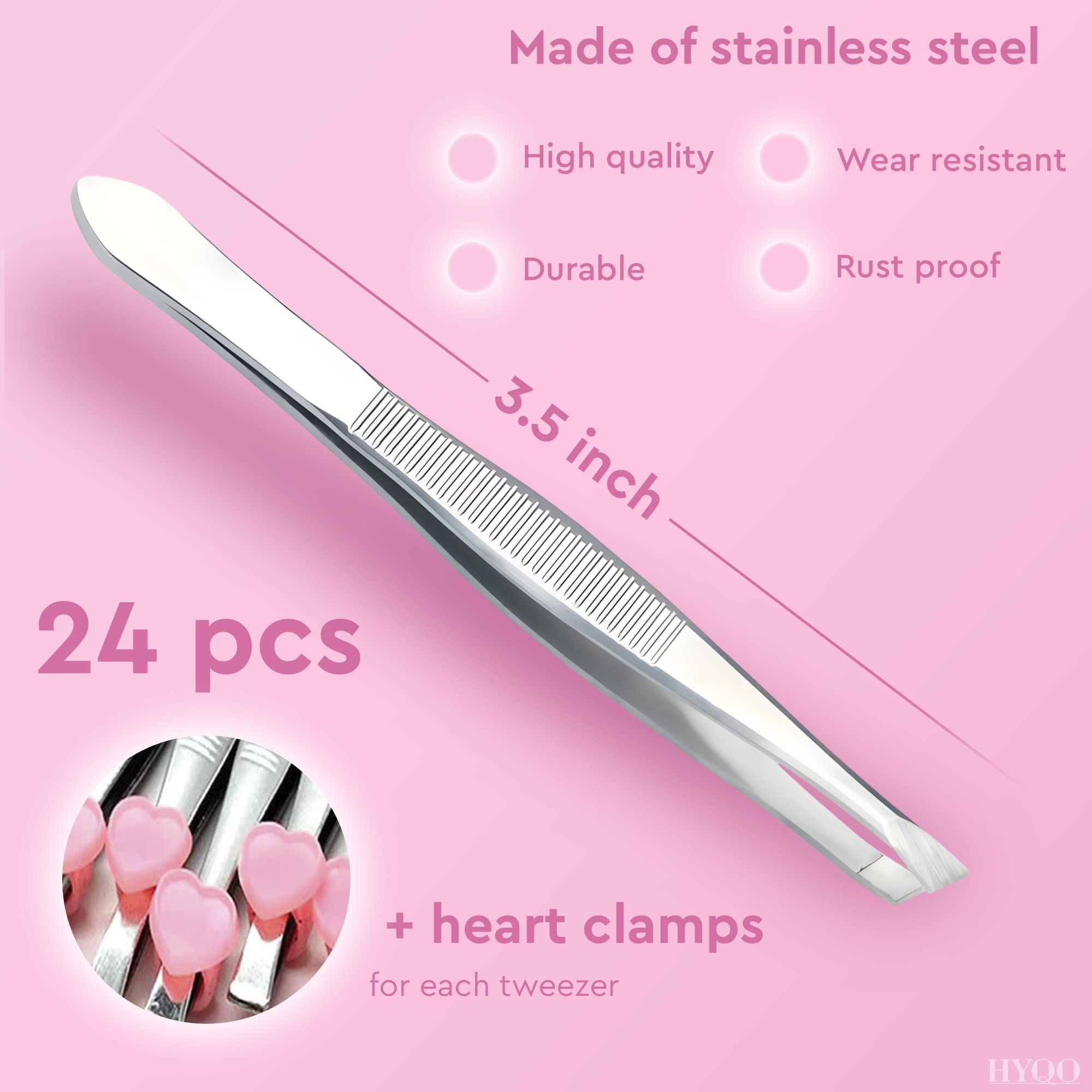 HYQO tijeras mini con puntas inclinadas en 3.5 pulgadas para delinear cejas.