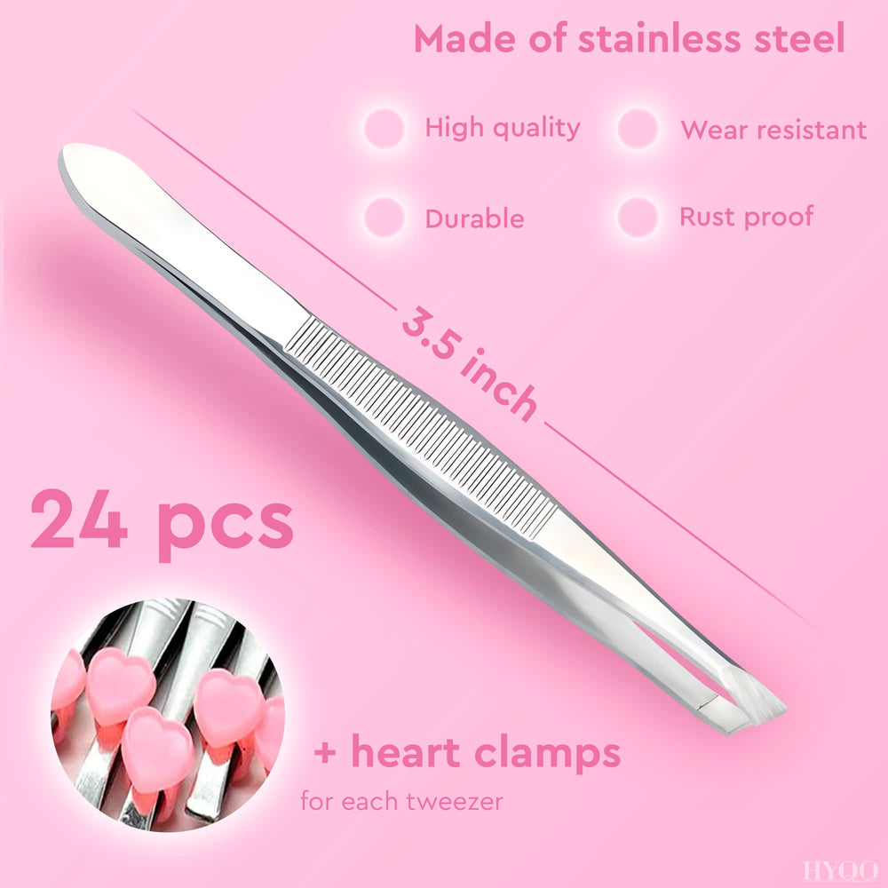 HYQO tijeras mini con puntas inclinadas en 3.5 pulgadas para delinear cejas.