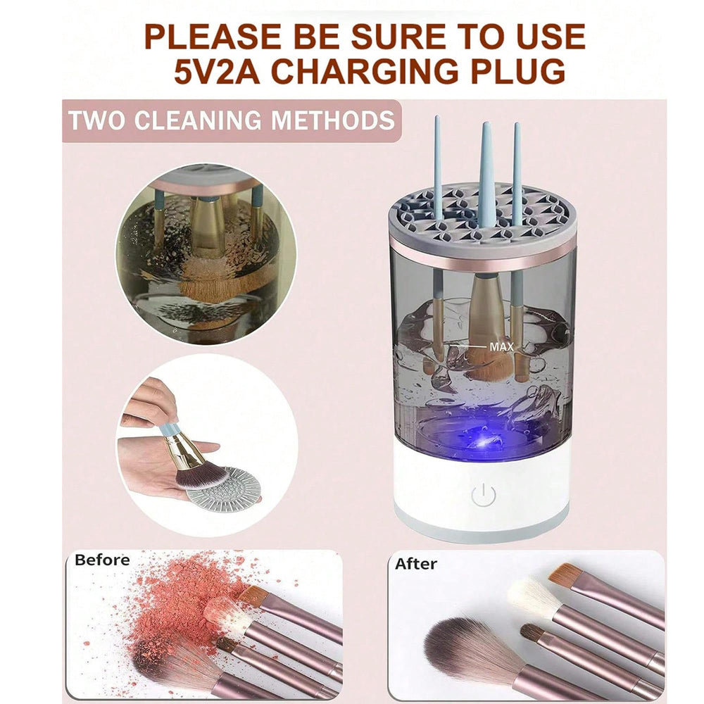 HYRUNHX rotating brush head cleans bristles deeply for thorough sanitation.