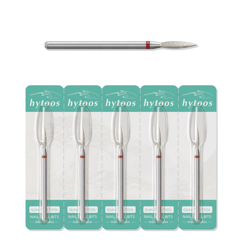 HYTOOS 2mm long flame cuticle cleaner 5pcs set packaging, compact and portable for on-the-go use.