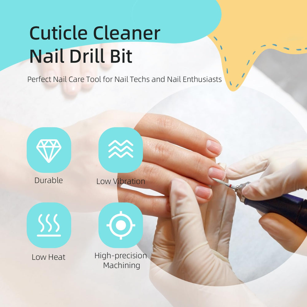 HYTOOS cuticle cleaner bit diamond particles closeup shows precise, smooth cleaning action.