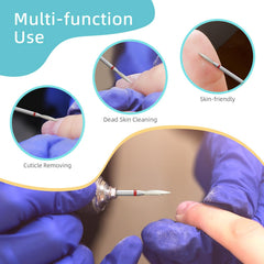 HYTOOS cuticle cleaner bit two-way rotation demonstrates left-right versatility for comfortable use.