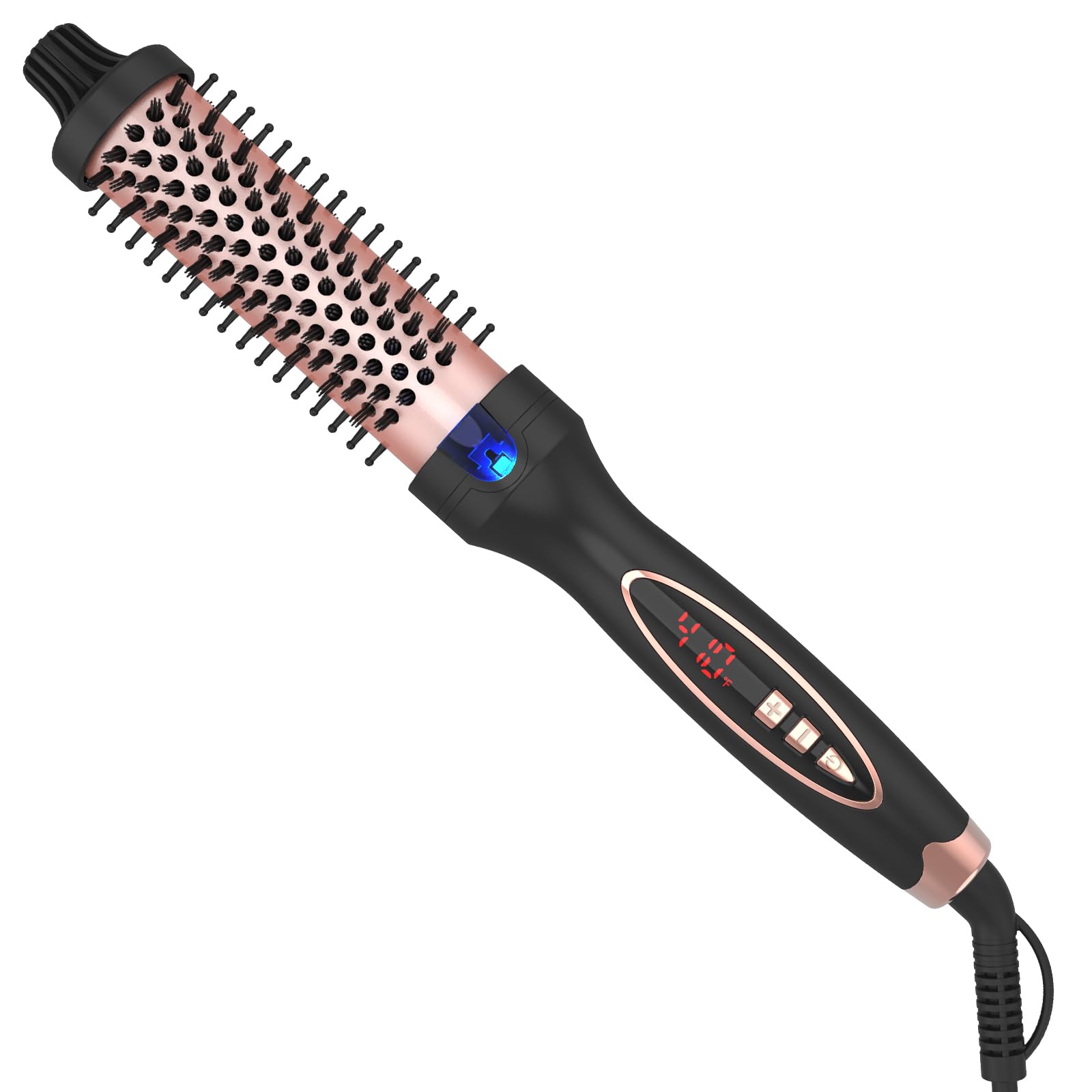 Hywestger curling iron thermal brush with digital display for precise temperature control and easy styling