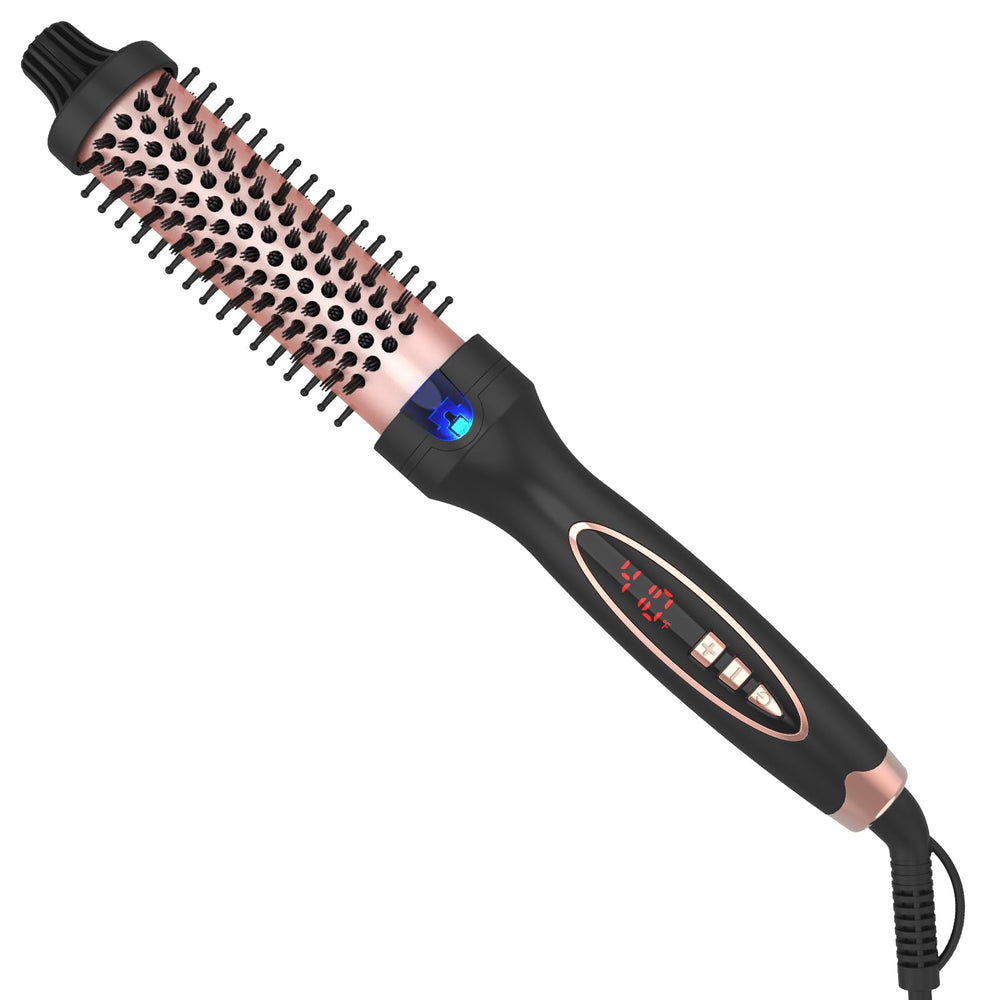 Hywestger curling iron thermal brush with digital display for precise temperature control and easy styling