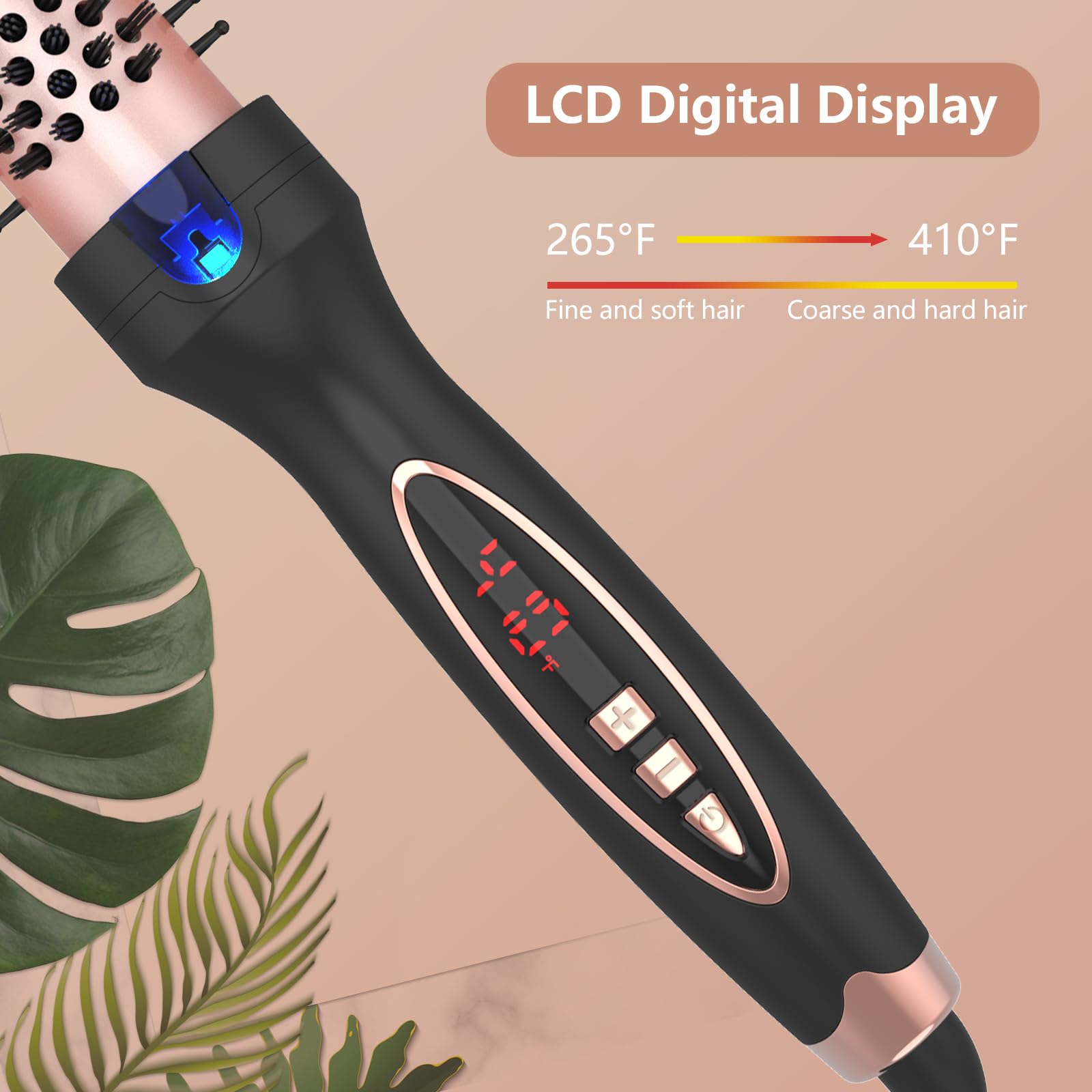 Hywestger curling iron thermal brush heat settings up to 410°F for versatile styling