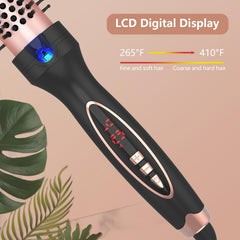 Hywestger curling iron thermal brush heat settings up to 410°F for versatile styling