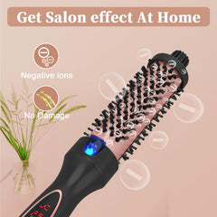 Hywestger curling iron thermal brush featuring tourmaline ceramic cylinder for smooth curls
