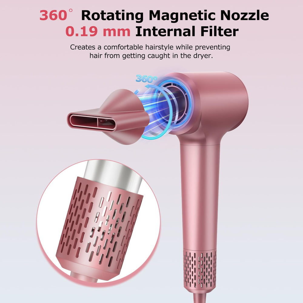 HZD hair dryer travel-friendly compact design fits in a bag for on-the-go styling.