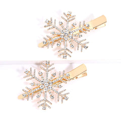 HZEYN snowflake hair clip worn to add winter elegance to an updo