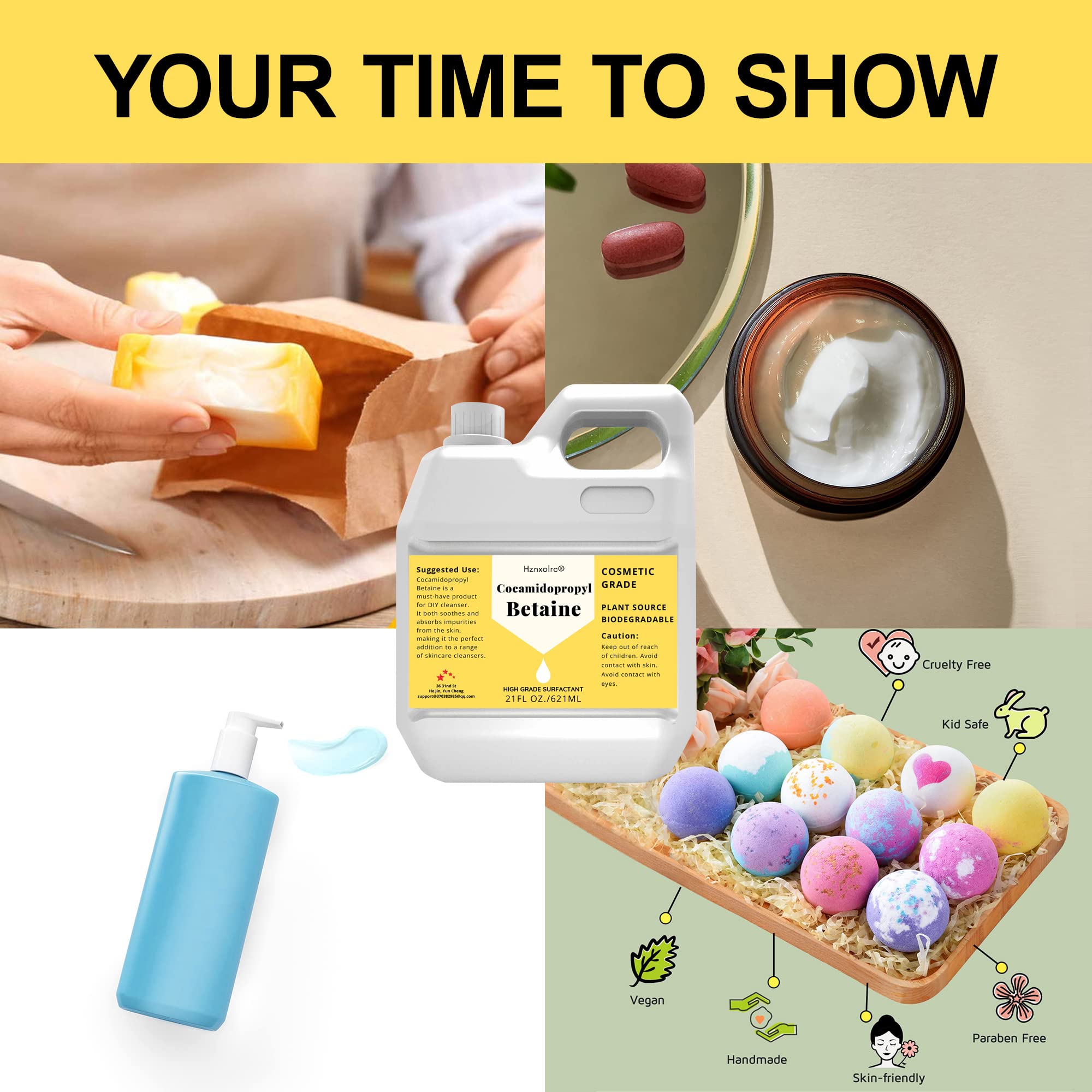 Hznxolrc bath-product-creation coco betaine demonstrates a versatile base for DIY bath products.