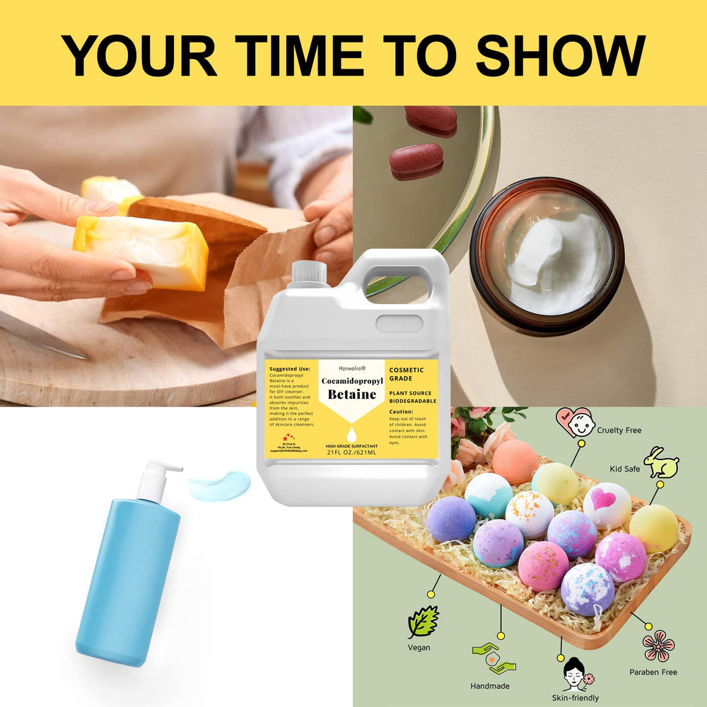 Hznxolrc bath-product-creation coco betaine demonstrates a versatile base for DIY bath products.