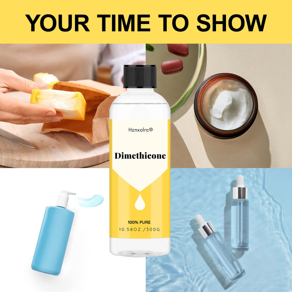 Hznxolrc dimethicone skincare application shows easy spreading on skin.
