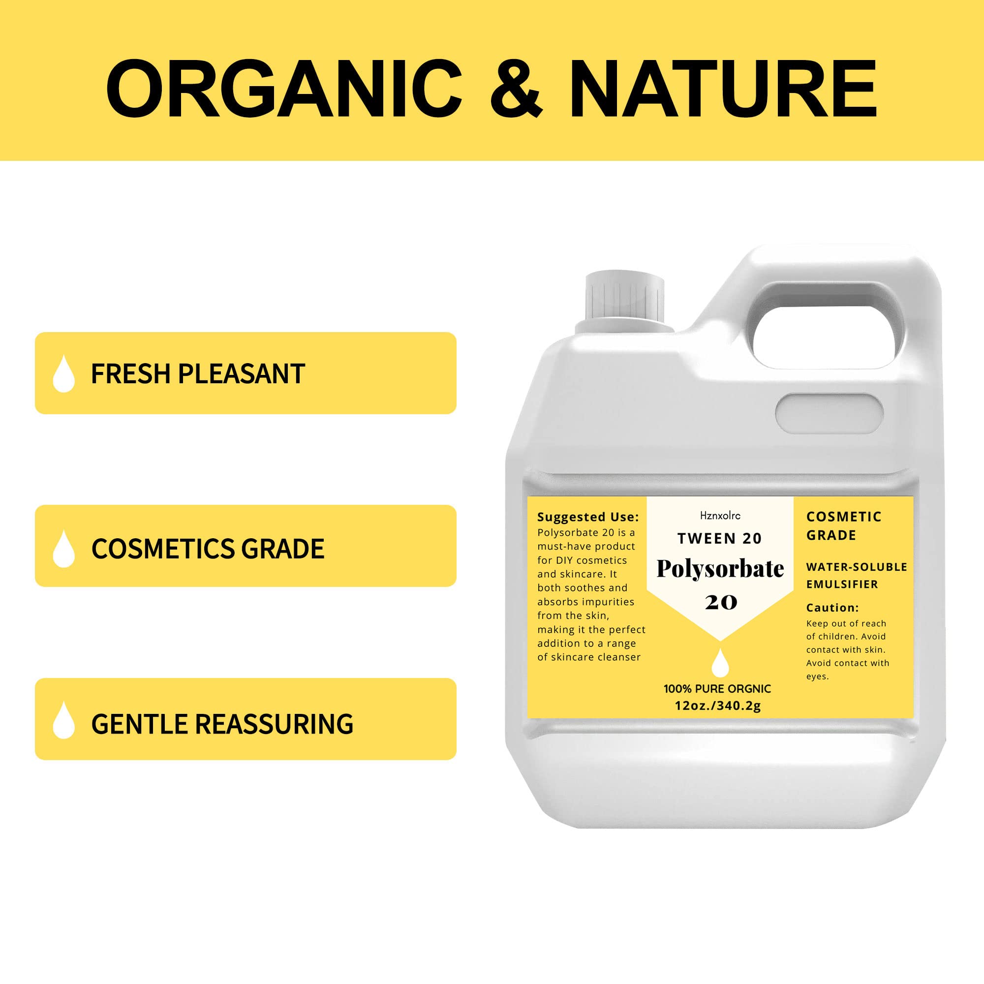 Hznxolrc Polysorbate 20 cosmetic-grade ingredient highlights skin-friendly cleansing emulsions