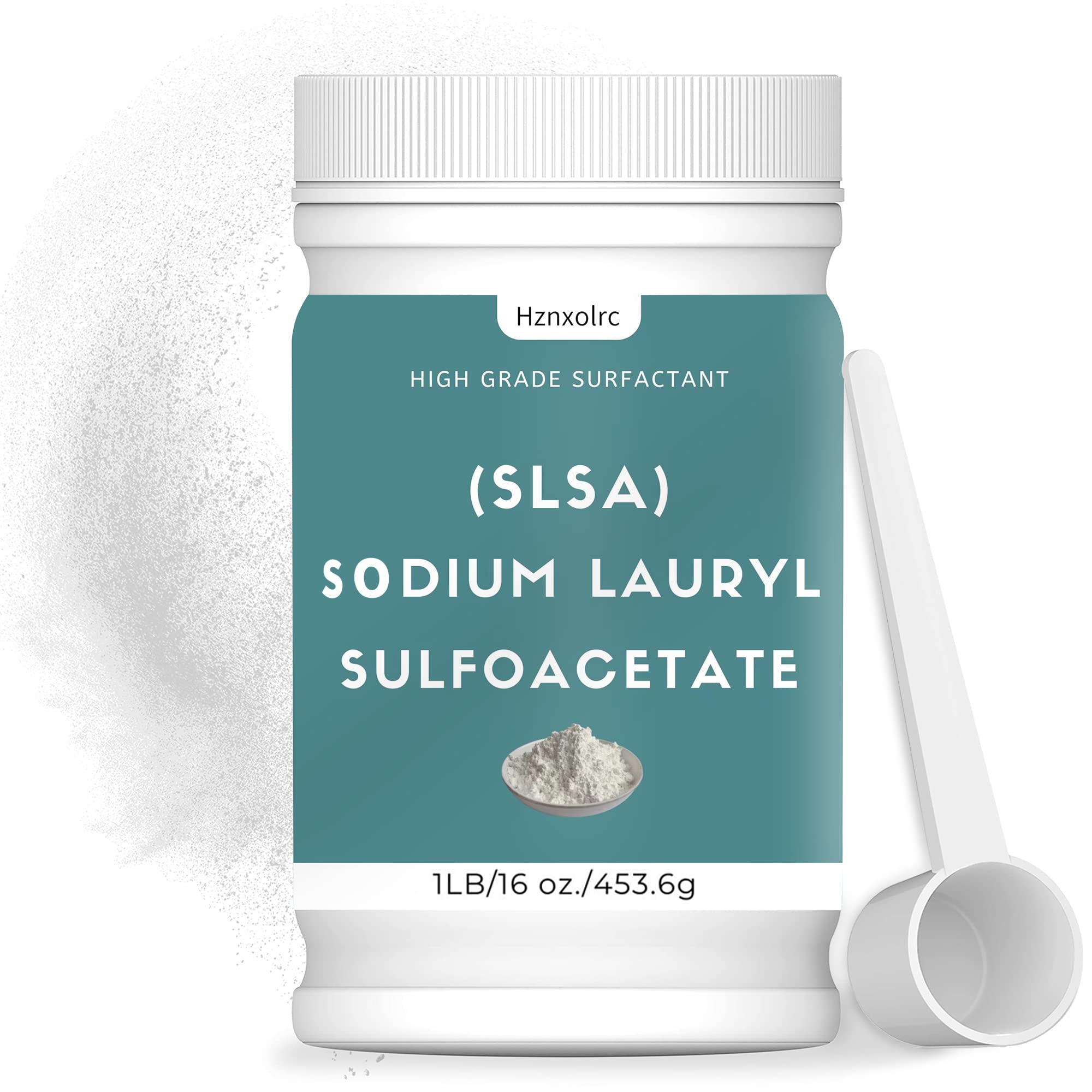 Hznxolrc SLSA powder 1lb package highlights pure organic surfactant for bath bombs.