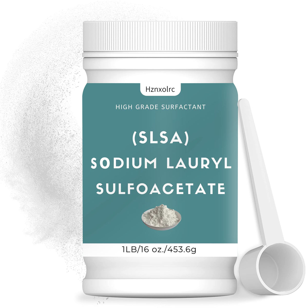 Hznxolrc SLSA powder 1lb package highlights pure organic surfactant for bath bombs.