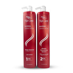 I Belli Capelli Ravenna keratin bottle, packaging for lasting straightening results.
