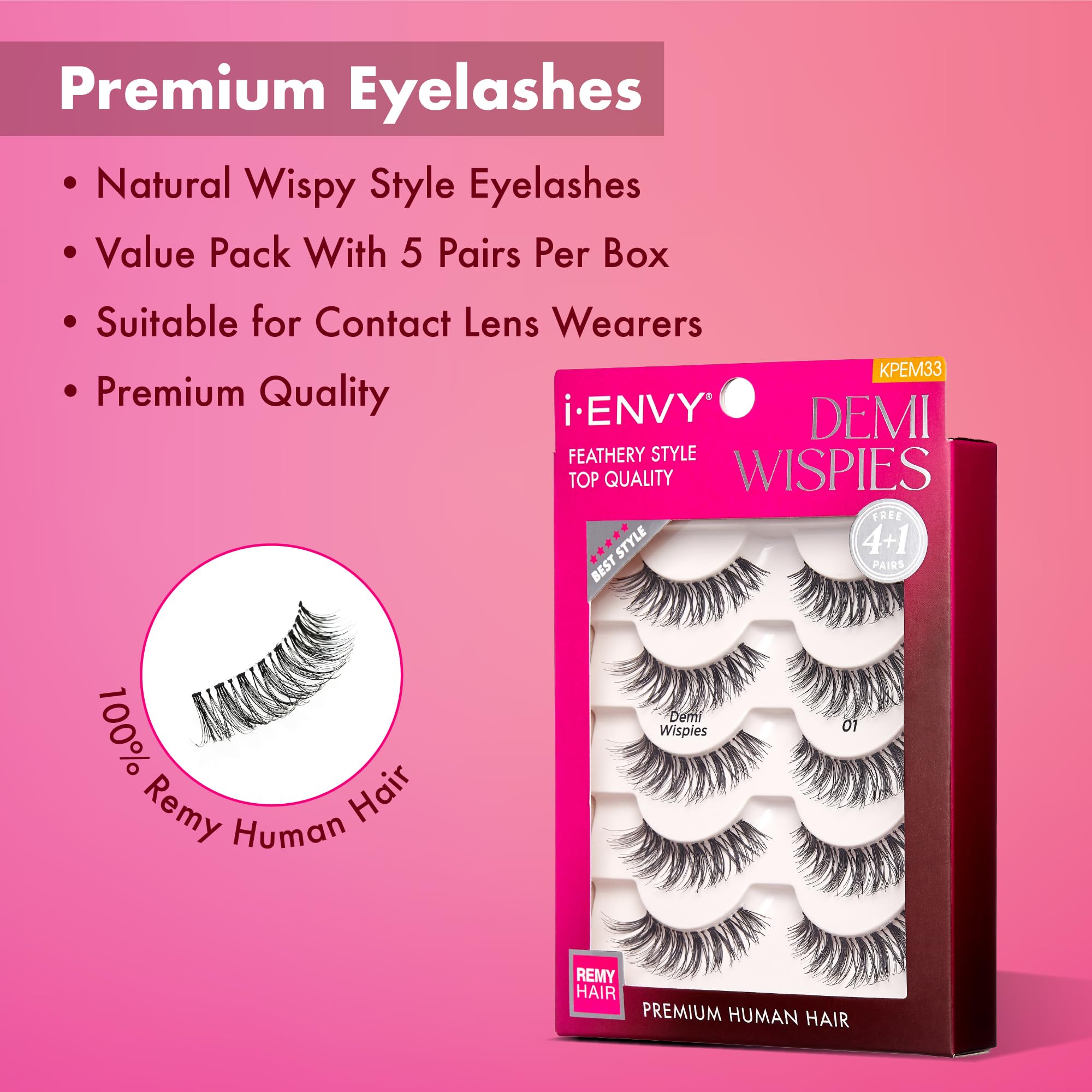 i•ENVY Demi Wispies application closeup—precise lash placement for better DIY results.