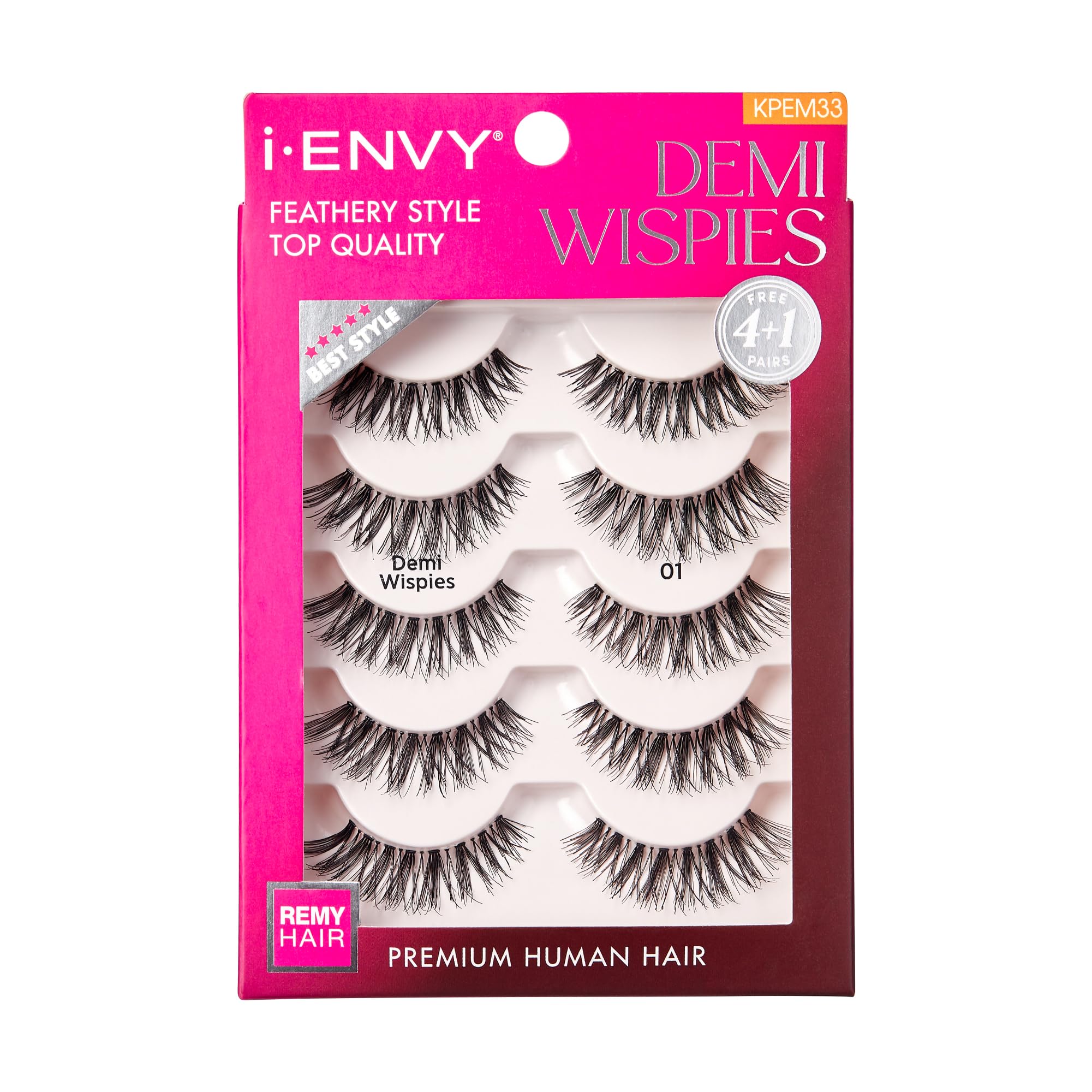 i•ENVY Demi Wispies pack—five pairs for versatile daily looks and easy styling.