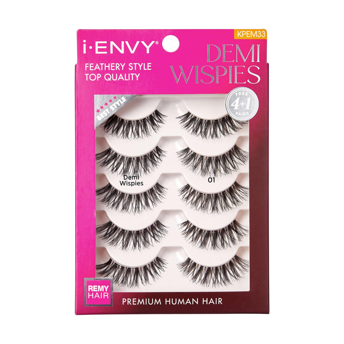 i•ENVY Demi Wispies pack—five pairs for versatile daily looks and easy styling.
