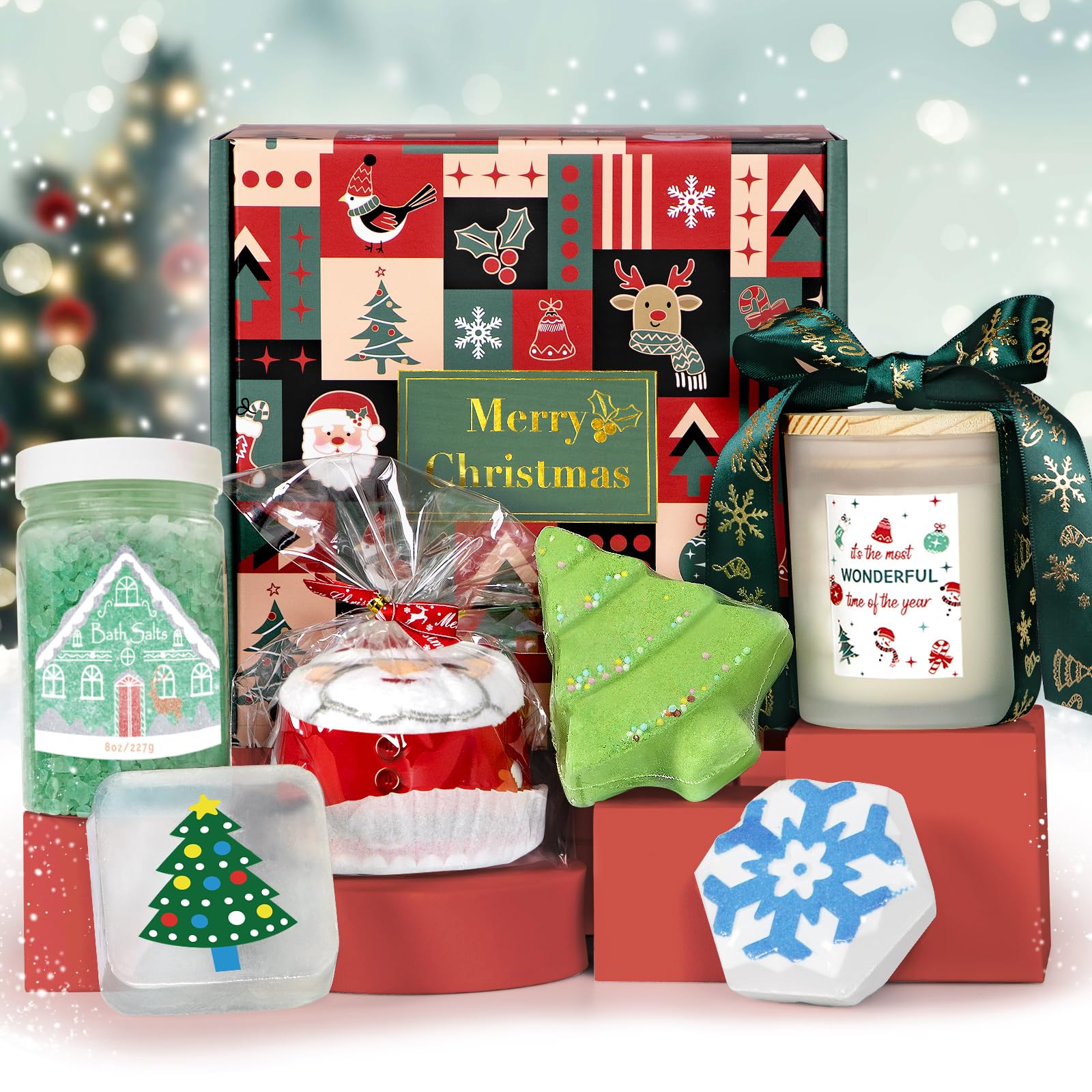 iAOVUEBY Christmas candle lavender creates a calming, cozy atmosphere for holidays.